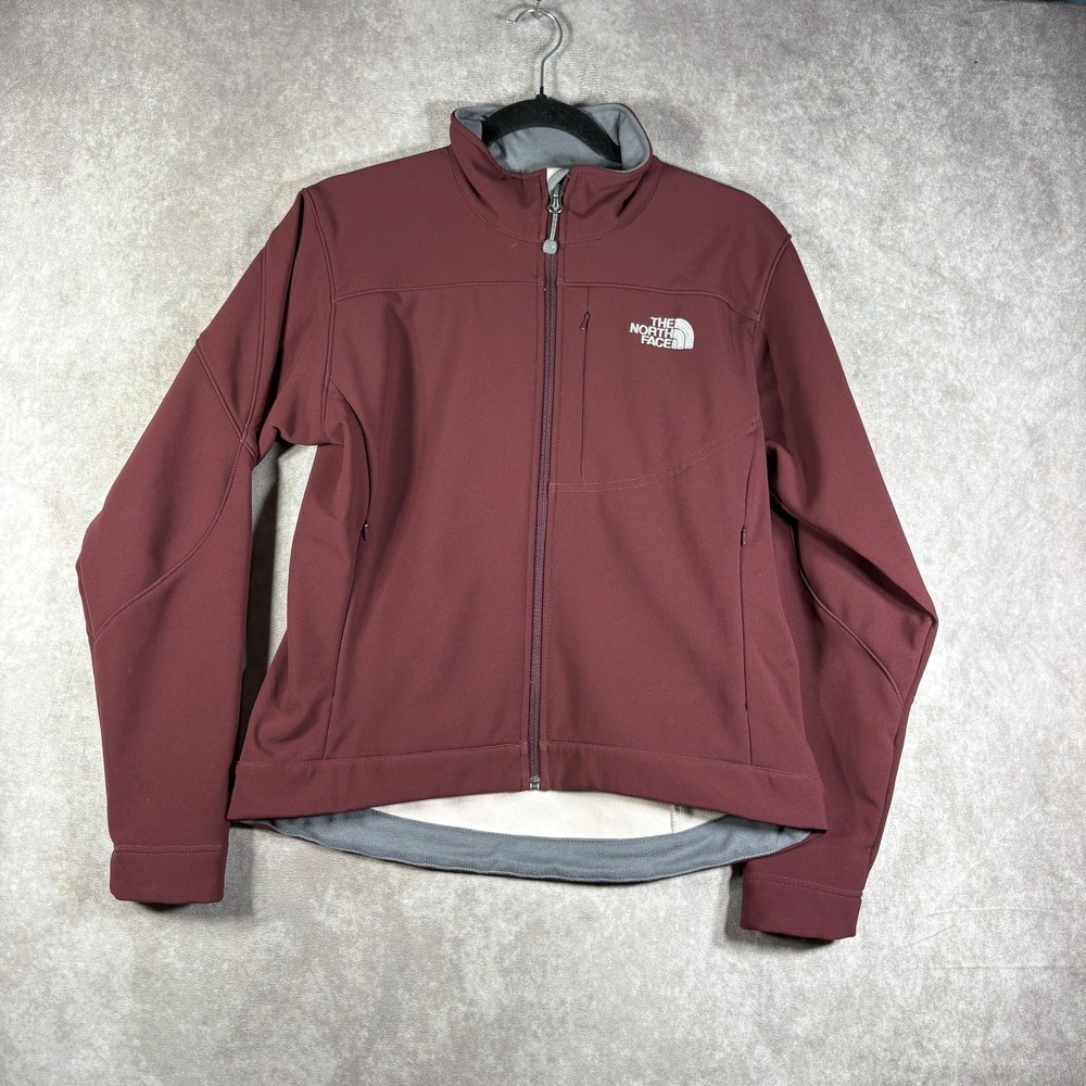 The North Face Apex Jacket Womens Small Burgundy Softshell Fleece Lined Outdoor